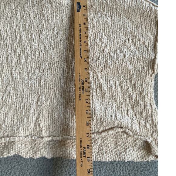 Free People Sweater Small Oversized Turtleneck Pullover Chunky Cream Beach Boho - Picture 15 of 16